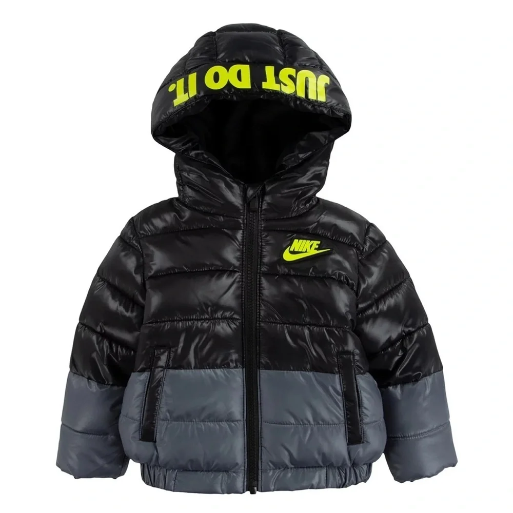 Nike Boy’s Size 12 Months Puffer Jacket Coat Just Do It